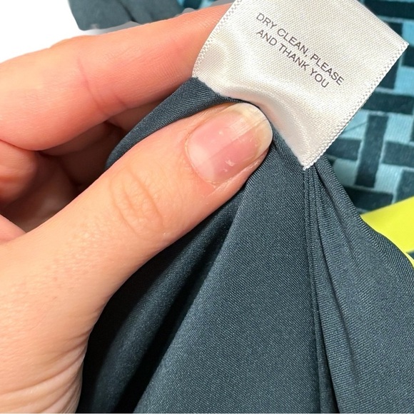 Argent Elegant Teal Lattice Patterned Women's Belted Blazer Jacket Size 2 - Picture 10 of 11